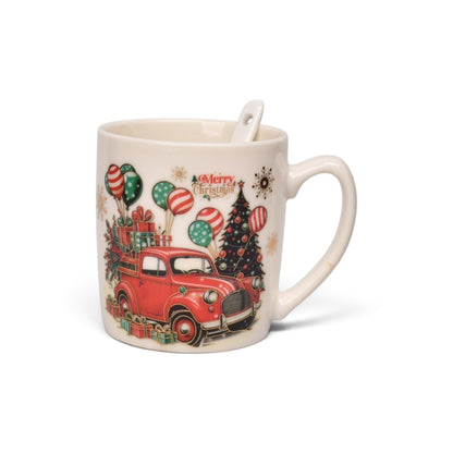 POCILLO SET CON CUCHARA NAVIDAD 210ML