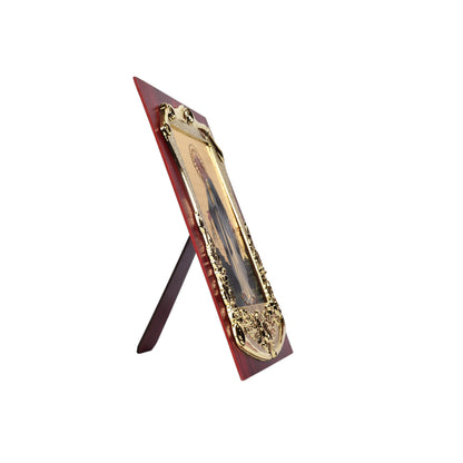 ADORNO DORADO CON IMAGEN CATOLICA PLASTICA DIM:19X24