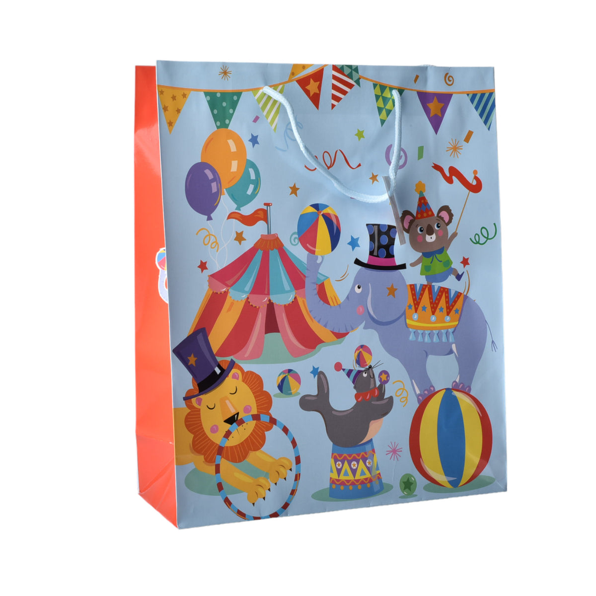 bolsa regalo papel infantil animales grande dim: 30x41x11