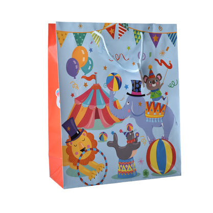 BOLSA REGALO PAPEL INFANTIL ANIMALES GRANDE DIM: 30X41X11