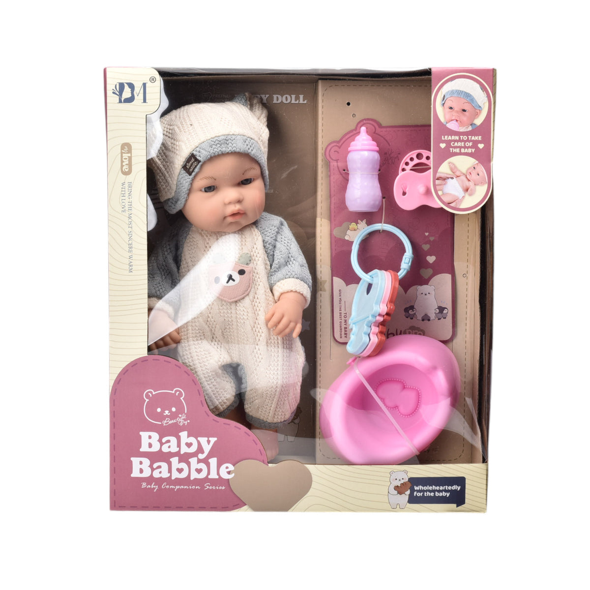 muñeca de caucho realista con accesorios dim:15x9x31cm