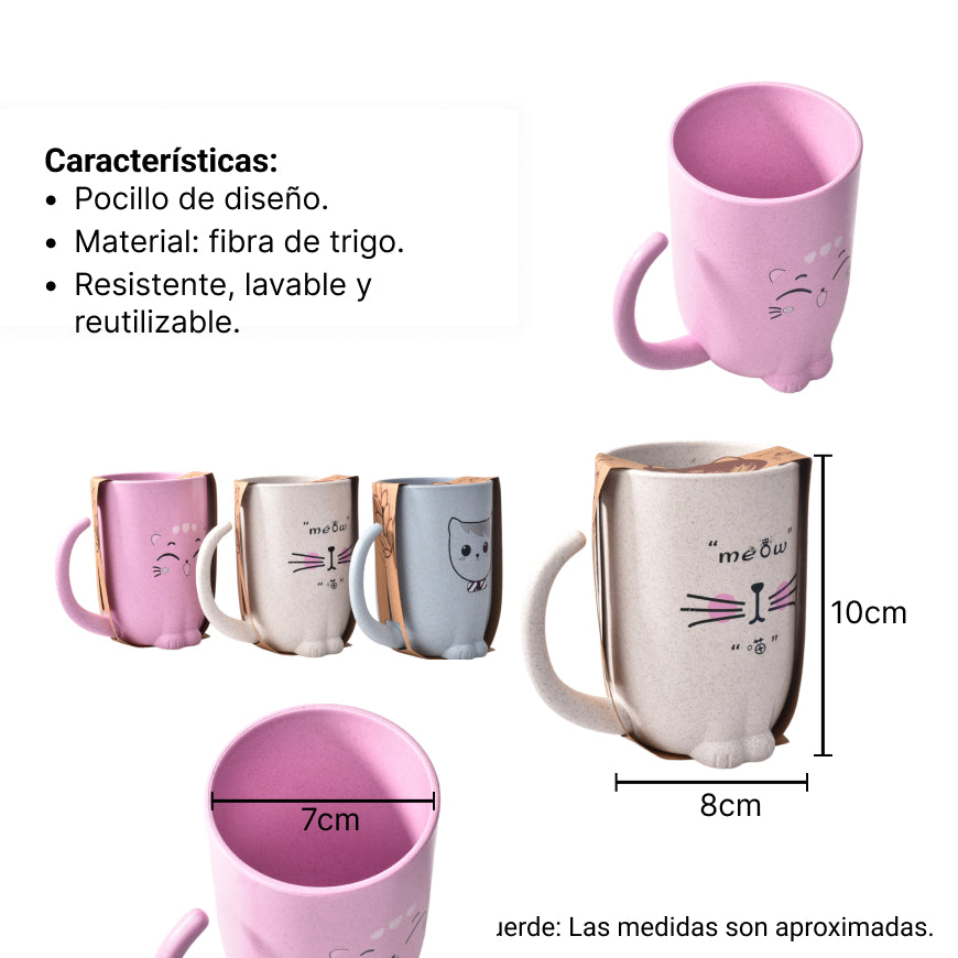 mug tazas para niños niñas fibra de trigo dim:10*7cm