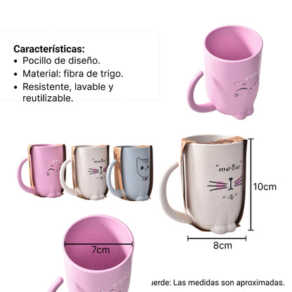 MUG TAZAS PARA NIÑOS NIÑAS FIBRA DE TRIGO DIM:10*7CM