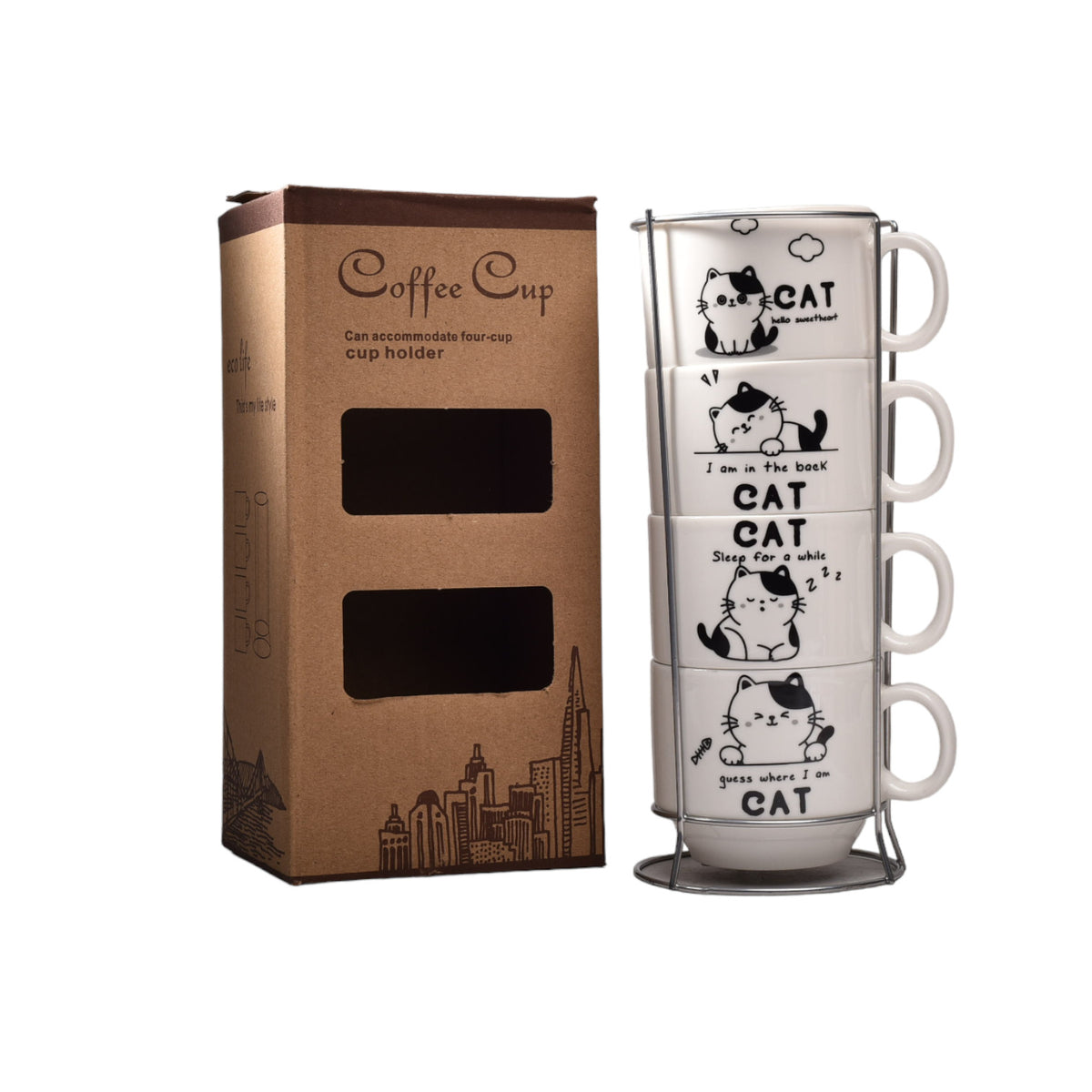 set 4pcs pocillos con base en ceramica pequeño