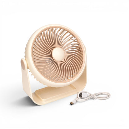 VENTILADOR RECARGABLE PLASTICO CON CABLE USB DIM:15X17X9