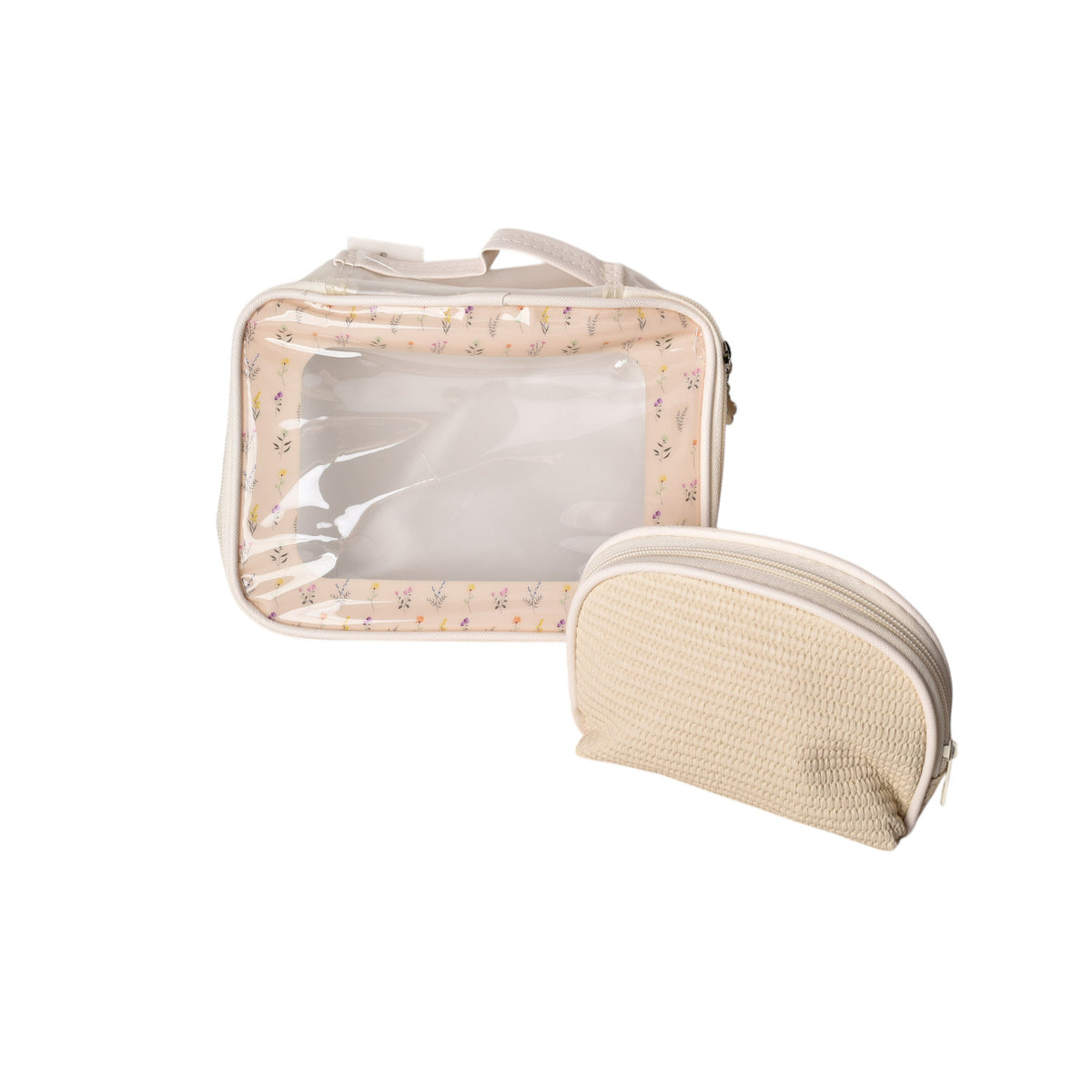 cosmetiquera x 2 und maquillaje sintetico pvc dim:21x15*8
