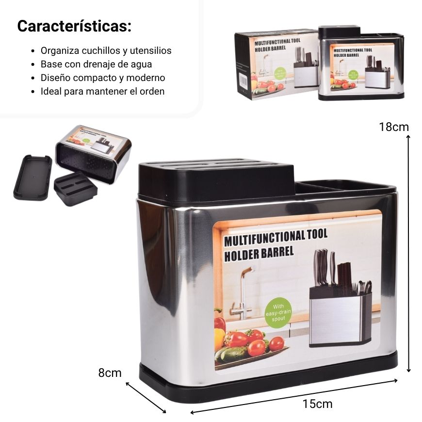organizador multifuncional de utensilios de cocina dim15x18x8cm