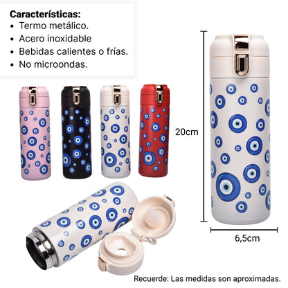TERMO ACERO INOXIDABLE 500ML METALICO DIM:6X20