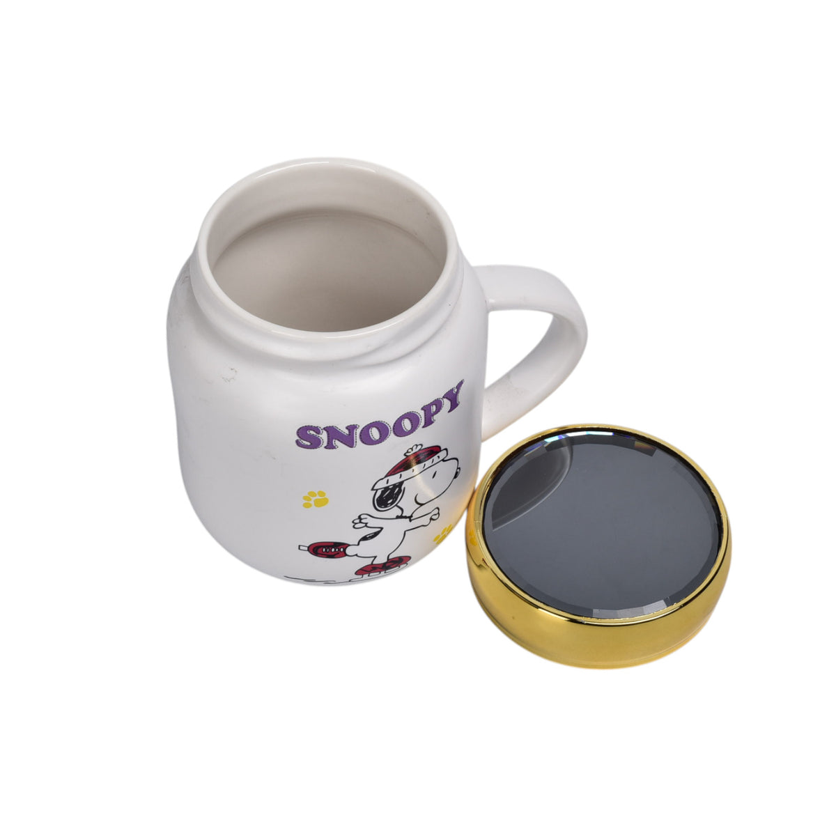 mug pocillo ceramica personaje con tapa espejo 420ml