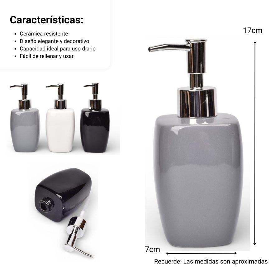 dispensador de jabon liquido ceramica dim:17x7x7