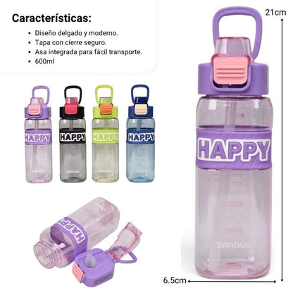 BOTELLA DE AGUA PLASTICO 600ML