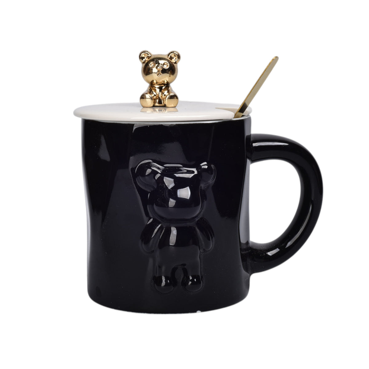 mug pocillo con tapa de ceramica personaje 420ml dim:9x9x9