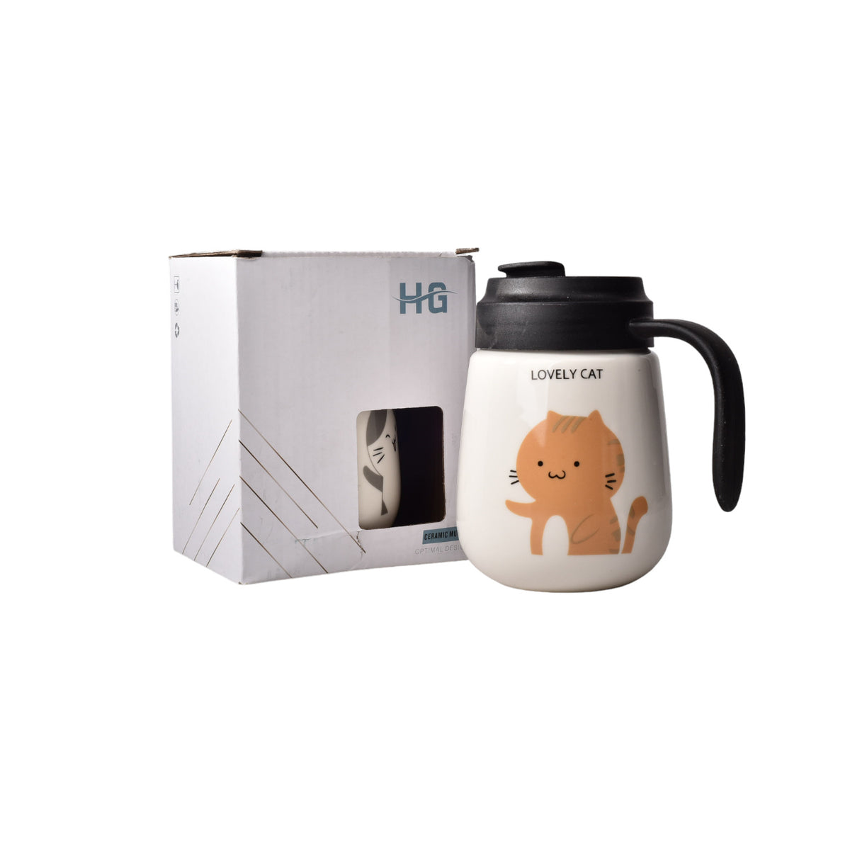 mug pocillo blanco diseño de gatos en ceramica grande