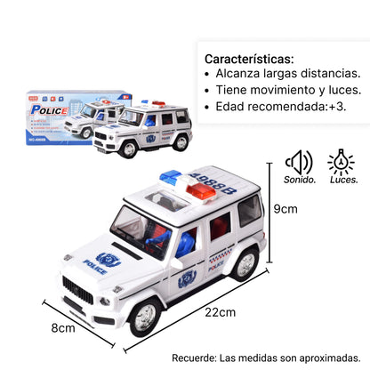 CARRO PARA NIÑOS POLICIA  CON LUCES SONIDO Y MOVIMIENTO