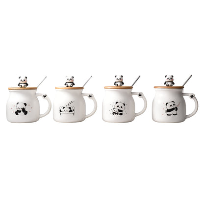MUG POCILLO CERAMICA CON TAPA MADERA Y CUCHARA