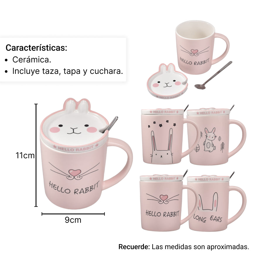 mug pocillo con cuchara ceramica