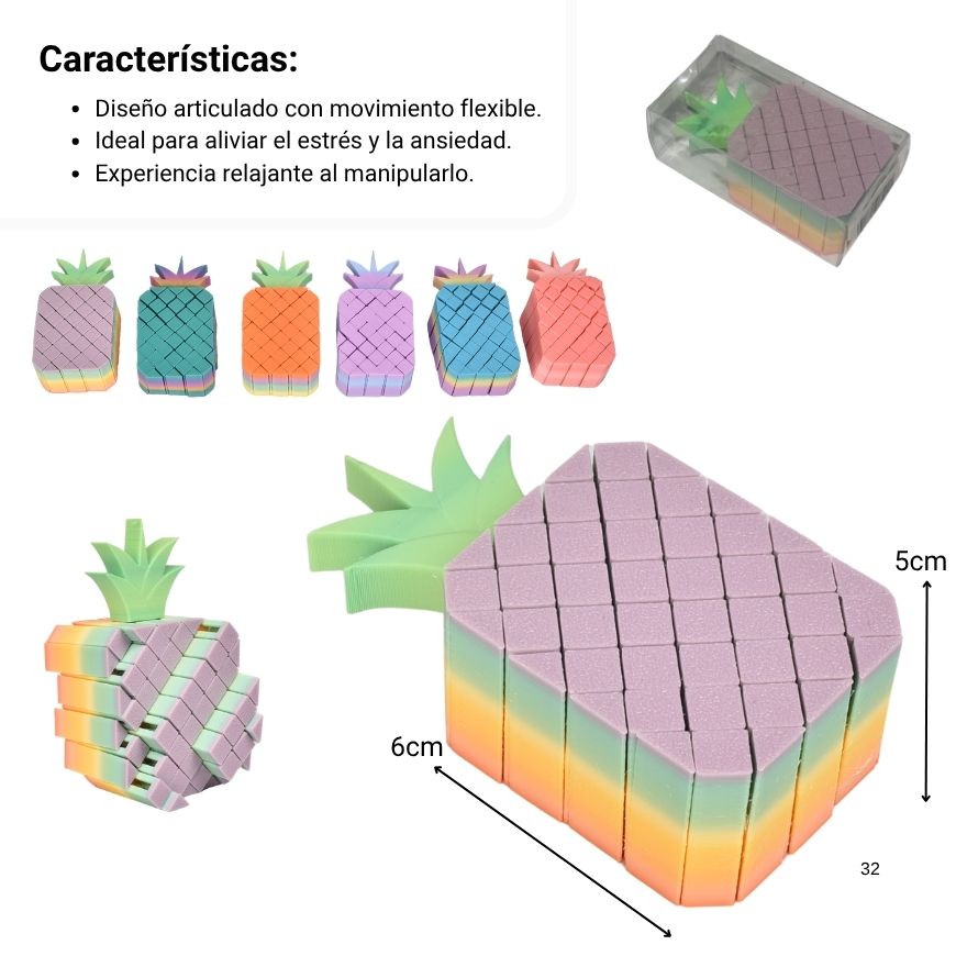 juguete didactico forma piña plastico dim:6x5cm