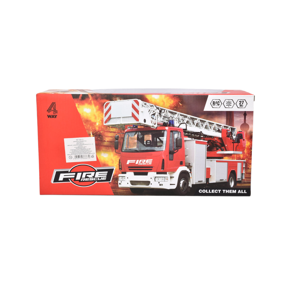 juguete carro de bomberos con control remoto dim:35x11x16