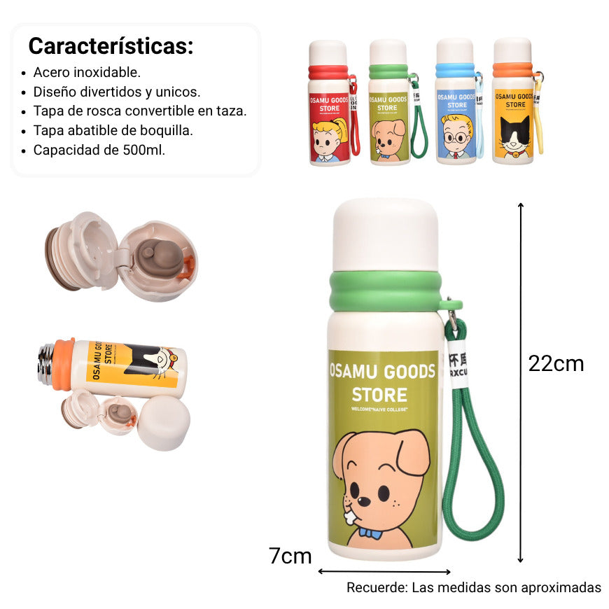 termo acero inoxidable 550ml dim:7x7x22