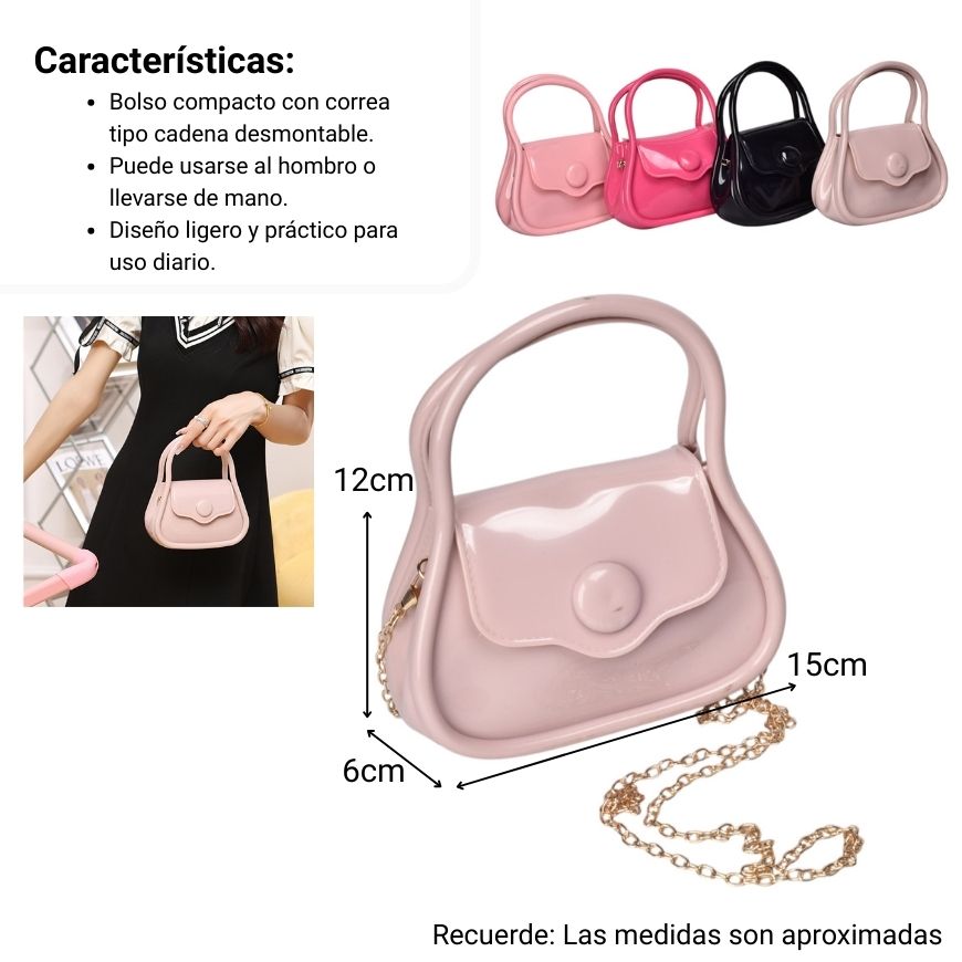 bolso cartera mujer sintetico varios colores dim:9x15x6