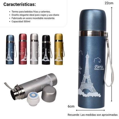 TERMO ACERO INOXIDABLE 500ML COLORES SURTIDOS DIM: 6X6X23