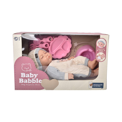 JUGUETE BEBE MUÑECA DE CAUCHO REALISTA CON ACCESORIOS DIM:34X15X20