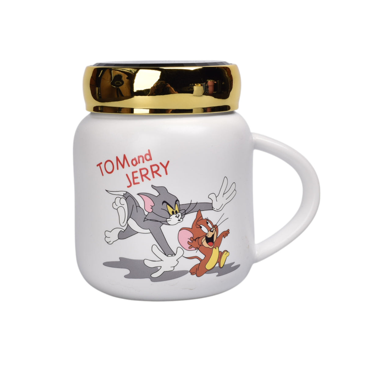 mug pocillo ceramica personaje con tapa espejo 420ml