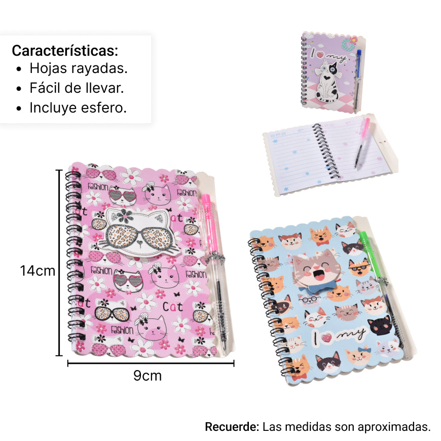 diario para niña con esfero