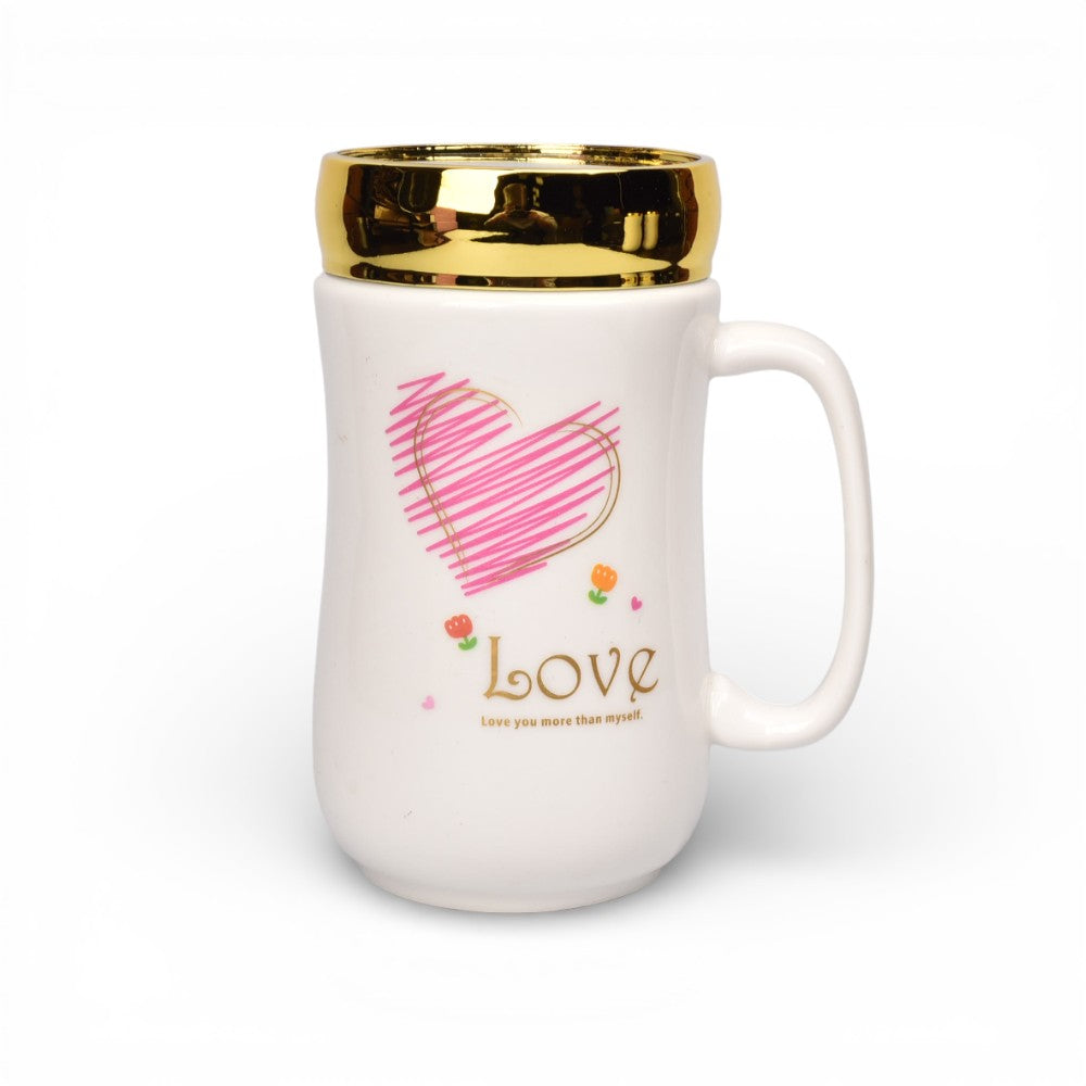 mug pocillo ceramica tapa espejo 420ml dim:7x7x14