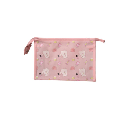 COSMETIQUERA MAQUILLAJE PVC ROSADO DIM:22x16x6