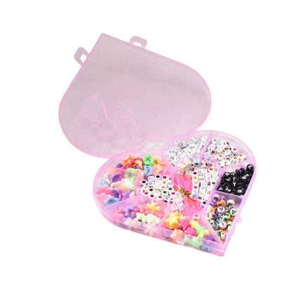 SET KIT FORMA CORAZON PARA HACER PULSERAS PLASTICO DIM:16x15