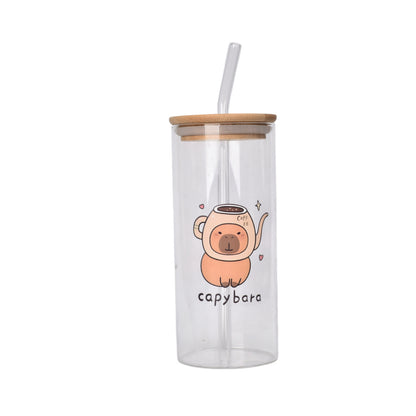 BOTELLA DE VIDRIO CAPYBARA 400ML DIM:14X6