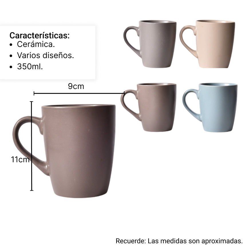 pocillo ceramica varios colores 350ml