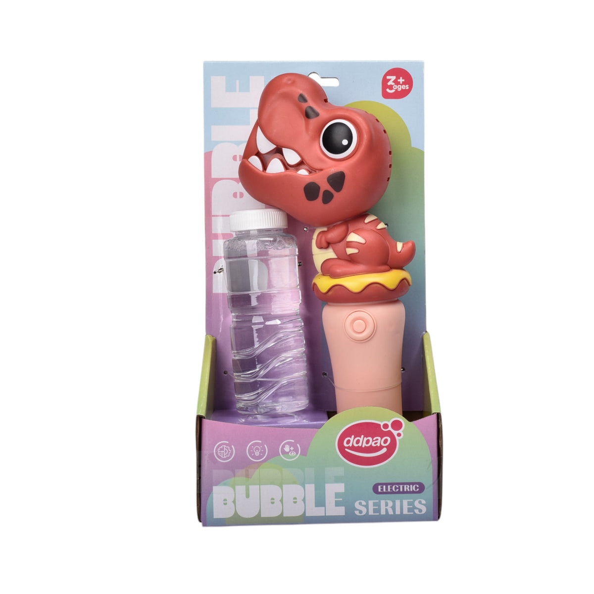 juguete pistola de burbujas dinosaurio plastico dim:13x6x26