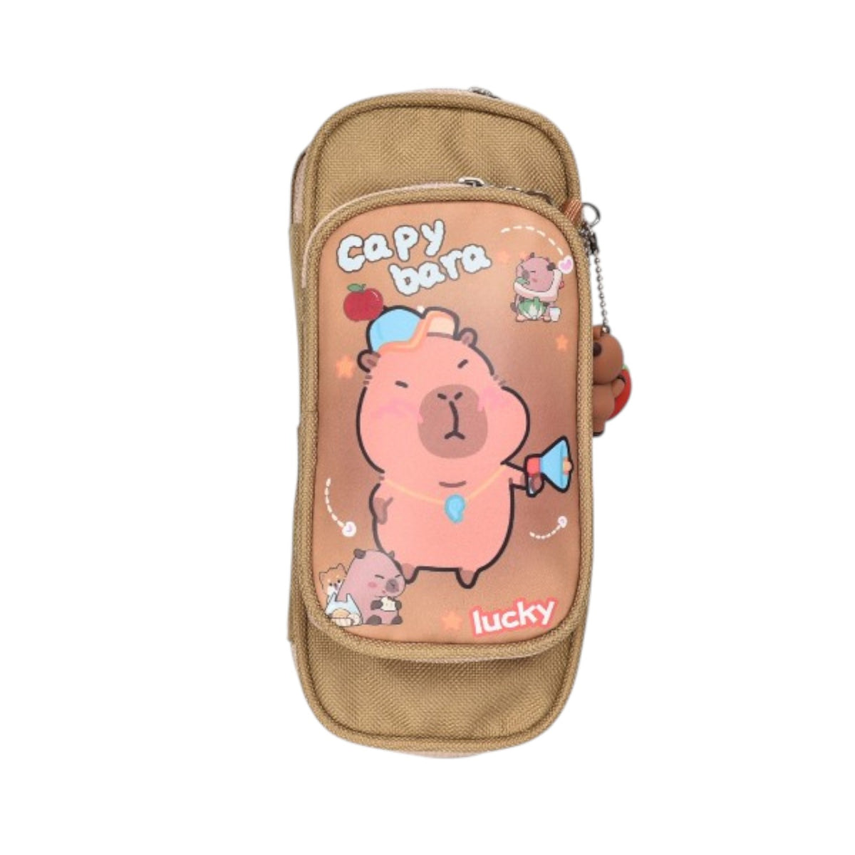 cartuchera capybara con llavero poliester dim:21x10x5