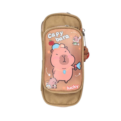 CARTUCHERA CAPYBARA CON LLAVERO POLIESTER DIM:21X10X5