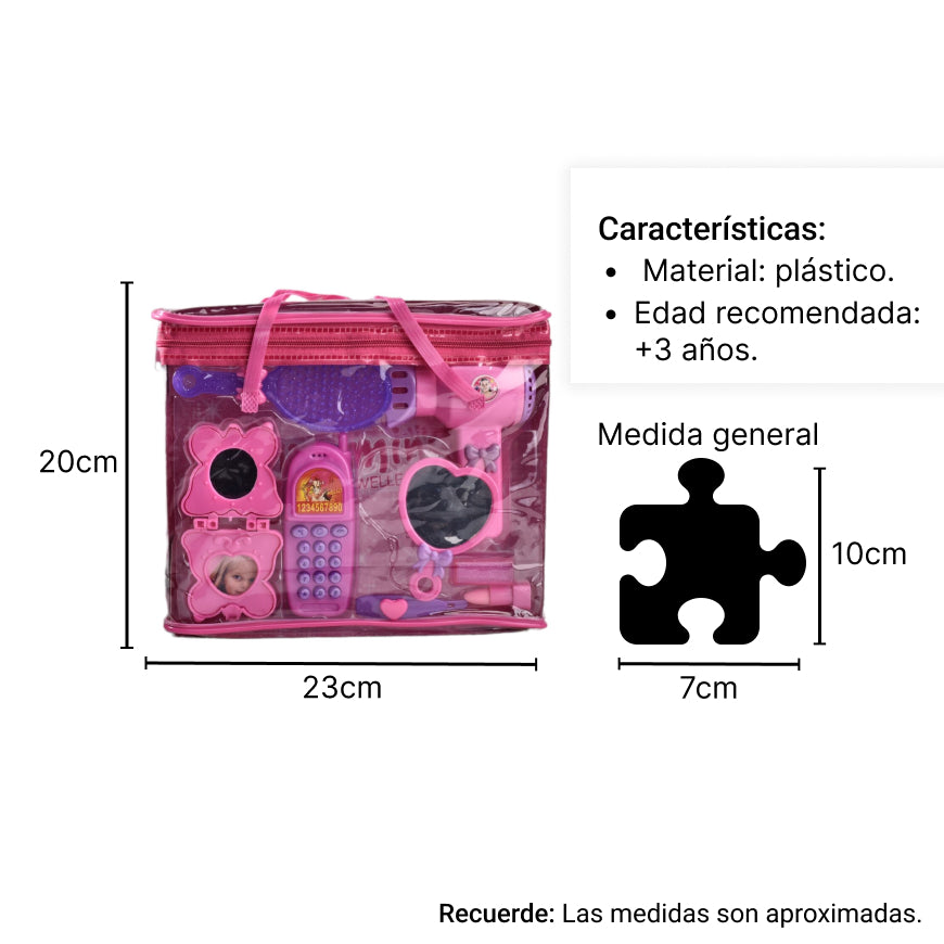set de maquillaje para niña dim:19.5x23x5cm