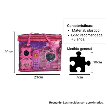 SET DE MAQUILLAJE PARA NIÑA DIM:19.5X23X5CM
