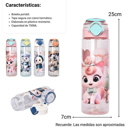 BOTELLA DE AGUA 750ML PLASTICA