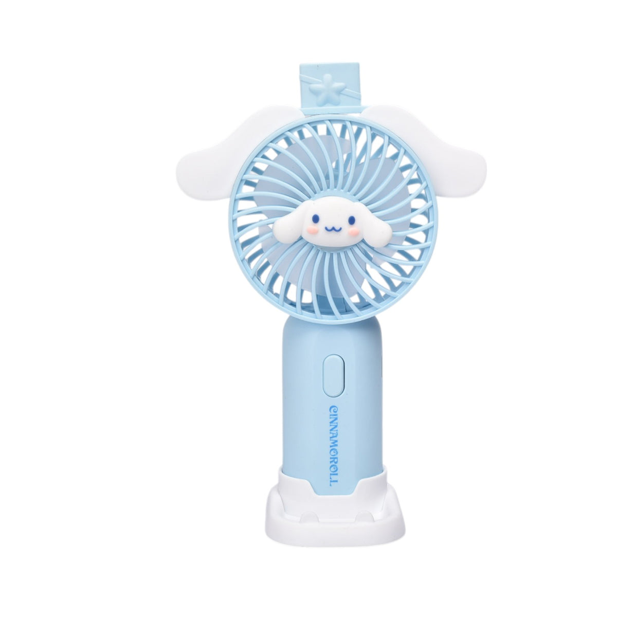 ventilador personaje azul lila rosado con cable dim:11x4x17