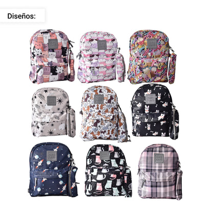 MALETA MOCHILA PARA MUJER CARTUCHERA