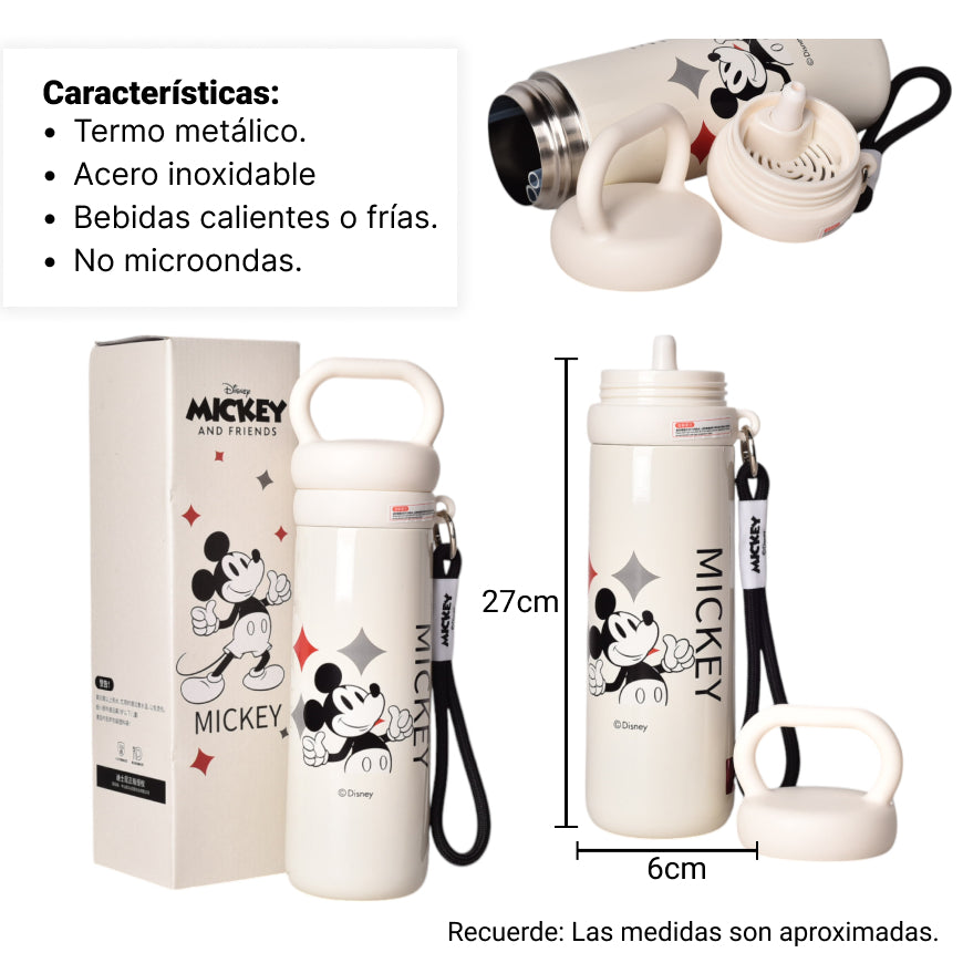 termo metalico 500ml personaje blanco