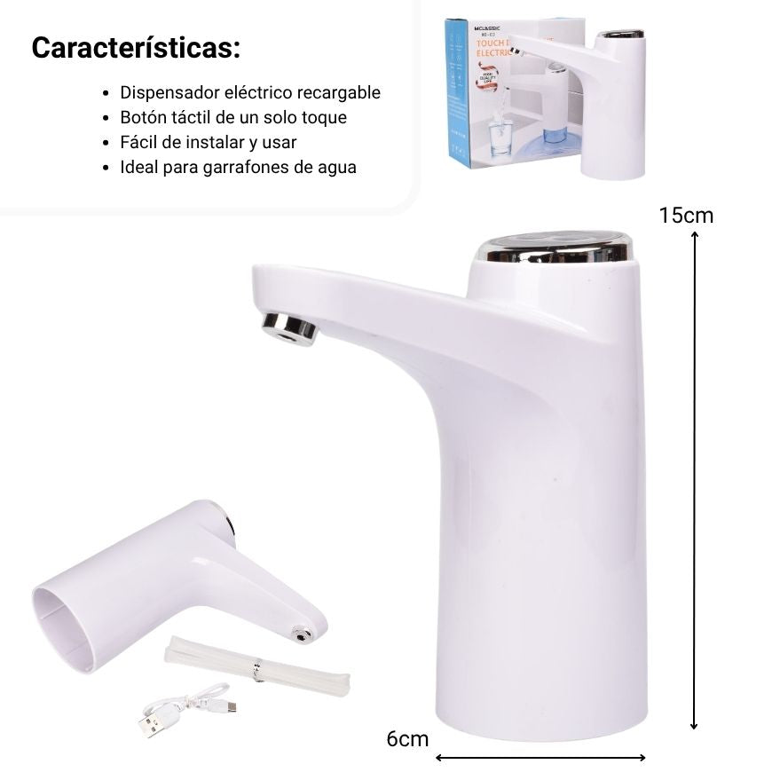 dispensador plastico para agua botellon manual dim:16x14x7