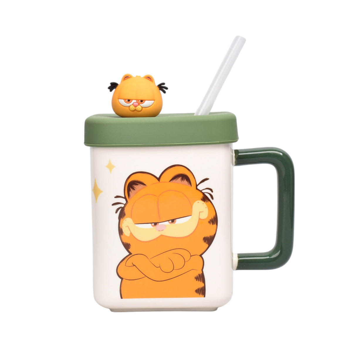 mug pocillo ceramica con tapa y pitillo personaje 450ml dim:10x8
