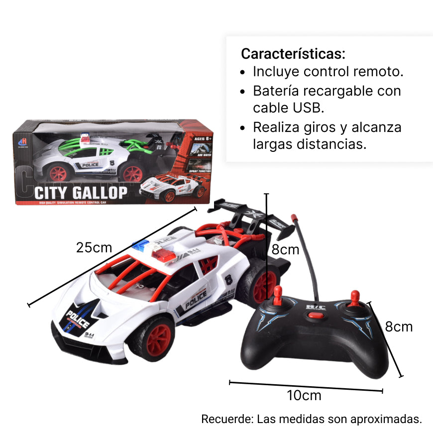 juguete carro con control remoto recargable  pllastico