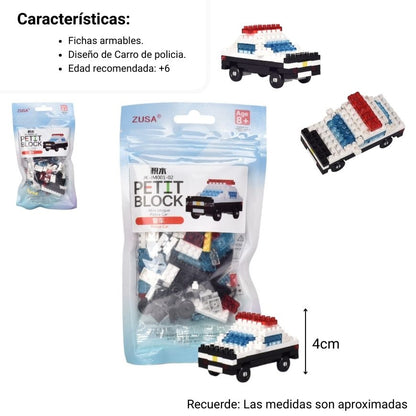 FICHAS PEQUEÑAS DE ARMAR POLICIA PARA NIÑOS PLASTICO