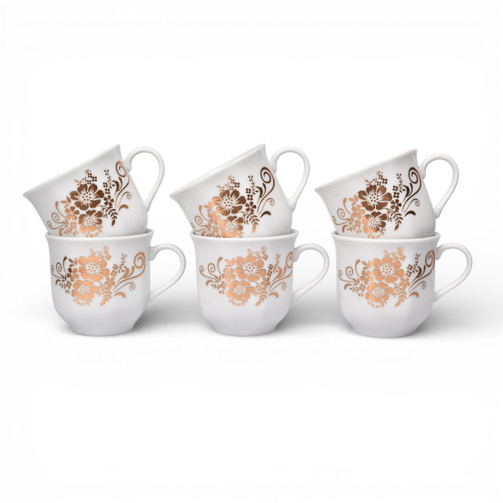 pocillo set 6pcs cermica fondo blanco diseños  120ml dim:7x7x6