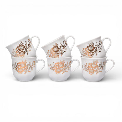 POCILLO SET 6PCS CERMICA FONDO BLANCO DISEÑOS  120ML DIM:7X7X6