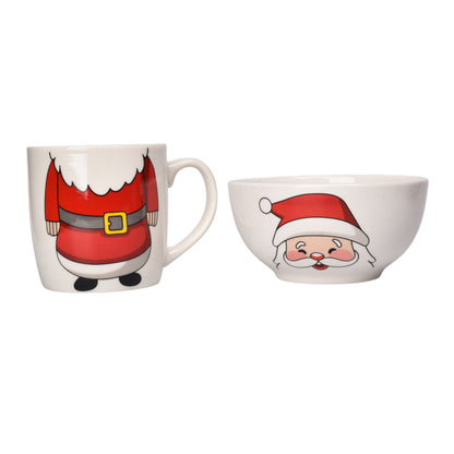 SET POCILLO NAVIDAD CON PLATO CERAMICA 350ML DIM8X8X9