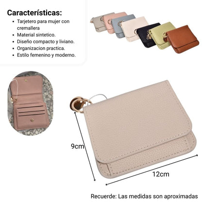 BILLETERA MUJER LIGERO DIFERENTES COLORES DIM:12X9